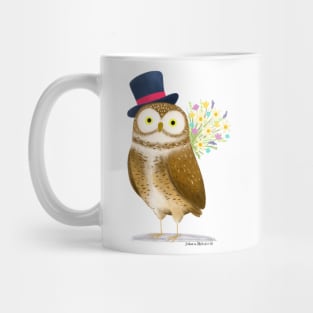 Burrowing Owl with flowers Mug